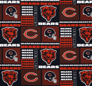 Chicago Bears Patchwork Blue Orange   Discount Designer Fabric   Fabric.com