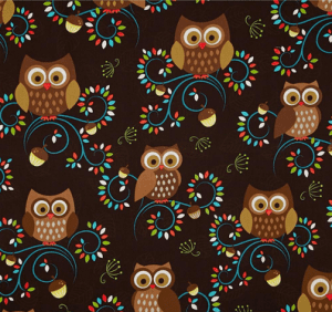 Michael Miller Norwegian Woods Happy Hooters Owls Forest Brown   Discount Designer Fabric   Fabric.com
