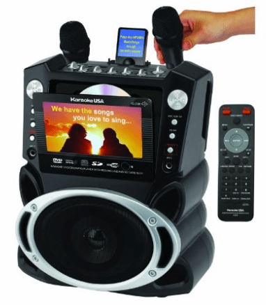 Karaoke USA Karaoke System with 7 Inch TFT Color Screen and Record Function