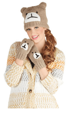 Bear With Us Hat And Mitten Set