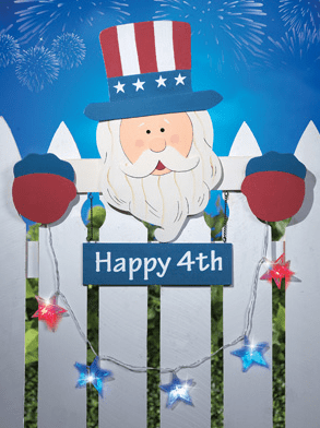 Uncle Sam Fence Topper with Color Changing Lights