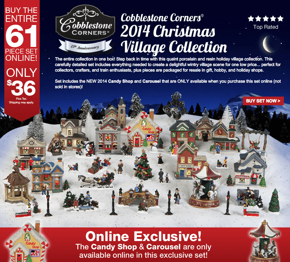Dollar Tree Inc. Collectible Christmas Villages Cobblestone Corners