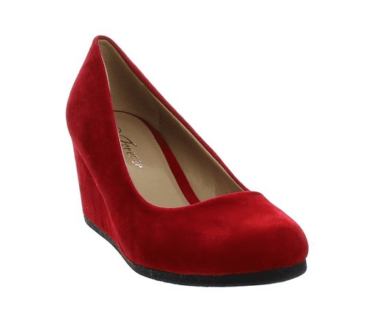 Forever Womens Round Toe Faux Suede Wedge Pump