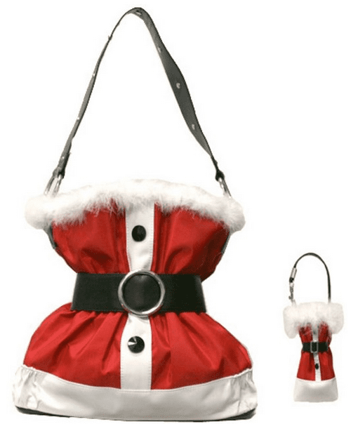 Santa Claus Suit Christmas Handbag Purse with Matching Cell Phone Holder