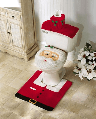 Santa Toilet Seat Cover and Rug Set