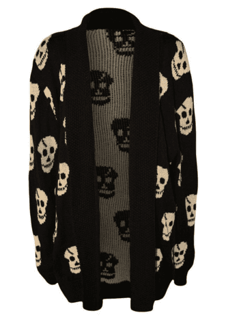 Womens Plus Size Skull Long Sleeve Knitted Cardigan at Amazon Women’s Clothing store Cardigan Sweaters