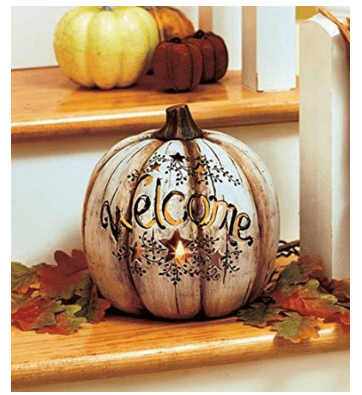 Decorative LED Lighted Pumpkin Stars Cut Out Country Primitive Fall Accent Thanksgiving Decor
