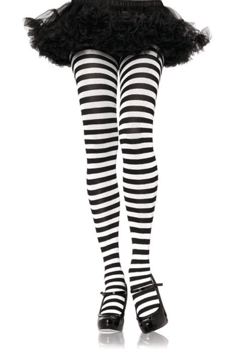 plus-size-black-white-striped-tights