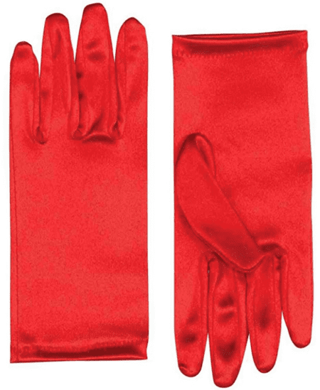 short-red-satin-gloves